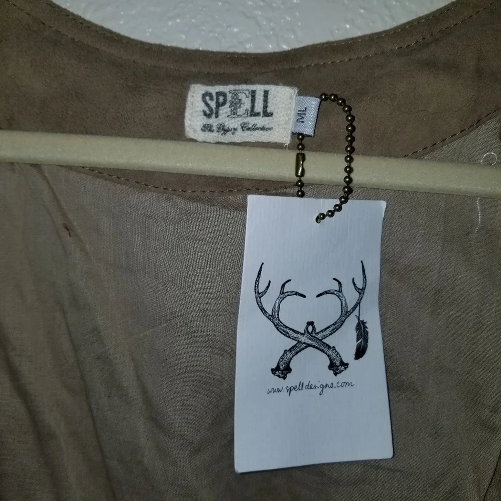 Swap w I speak mermaid ❤️ Spell Vintage Suede Fringe Vest - Picture 2 of 5